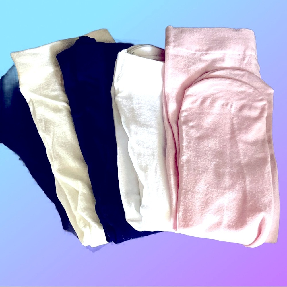 NEW Carter’s TIGHTS 0-6m 5 pairs 2 Navy, 1 Cream, 1 Pink, 1 White NEVER WORN